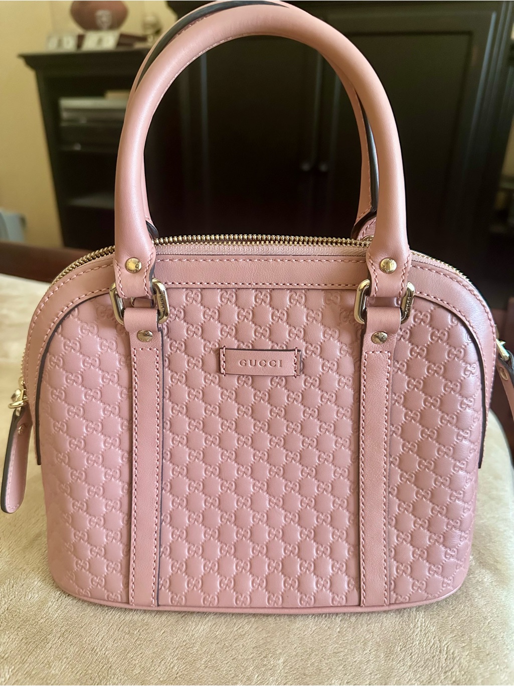 Gucci Pink Microguccissima Dome Satchel With Gold Hardware